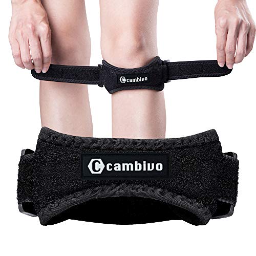 CAMBIVO 2 x Patella Kniebandage, Patellasehnenbandage, Verstellbare Bandage Knie für Damen und Männer beim Sport, Wandern, Fitness, Baseball, Volleyball