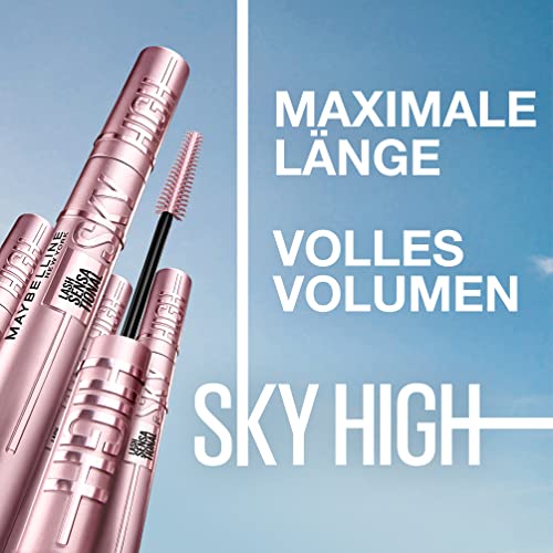 Maybelline New York Schwarze Wimperntusche für extrem lange Wimpern, Lash Sensational Sky High Mascara, Very Black, 7,2 ml