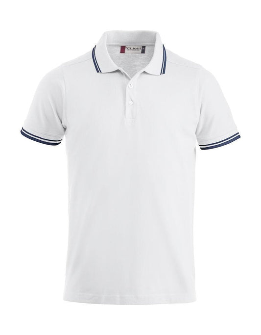 Clique Unisex Poloshirt mit modischen Kontraststreifen 'Amarillo' - WERBE-WELT.SHOP