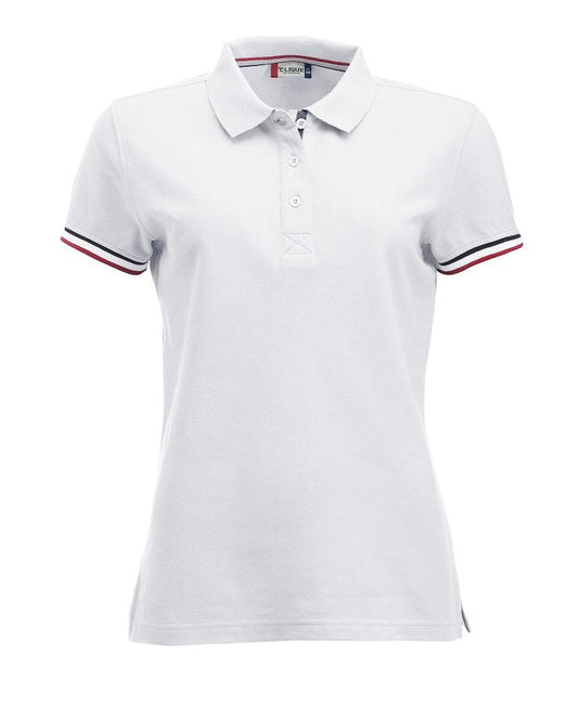 Clique Damen Poloshirt mit Streifen am Ärmel, 'Newton Ladies' - WERBE-WELT.SHOP