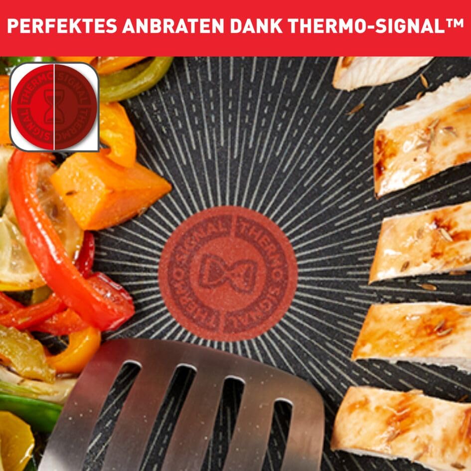 Tefal G25908 Unlimited On Bratpfanne | 32 cm | mit kratzfester Titanium Antihaft-Beschichtung | Thermo-Signal | PFOA-frei | geeignet für alle Herdarten, auch für Induktionsherde | schwarz