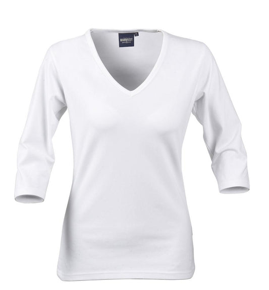 LYNN-Damen Top mit C-Ausschnitt und 3/4 Ärmel - WERBE-WELT.SHOP