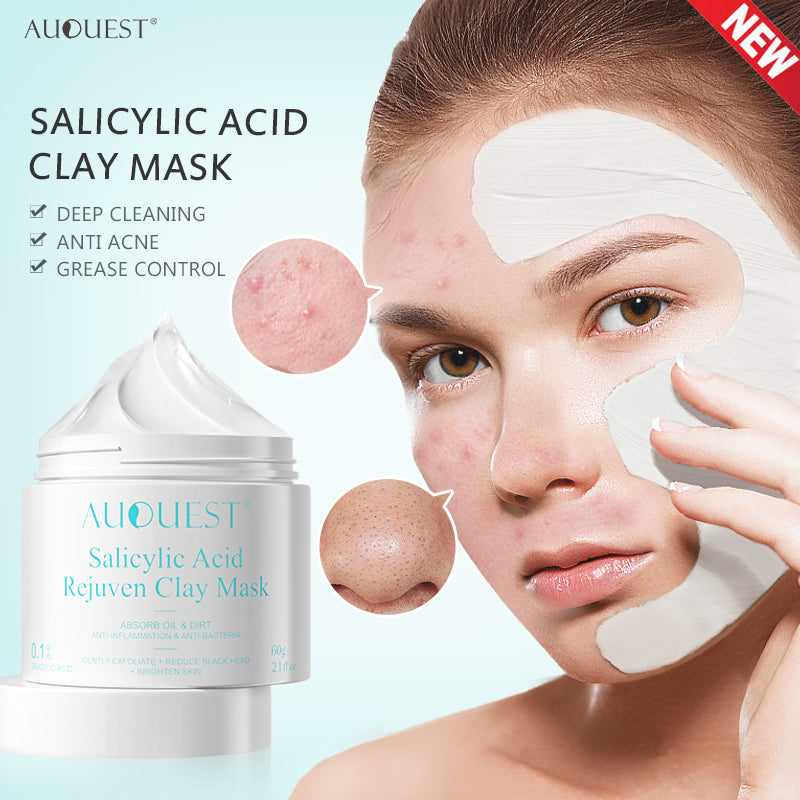 Mitesser Entferner Salicylsäure Gesichtsmaske Gesichtsreinigung gegen schwarze Punkte Akne Weiße Tonerde Maske Creme Hautpflege Kosmetik