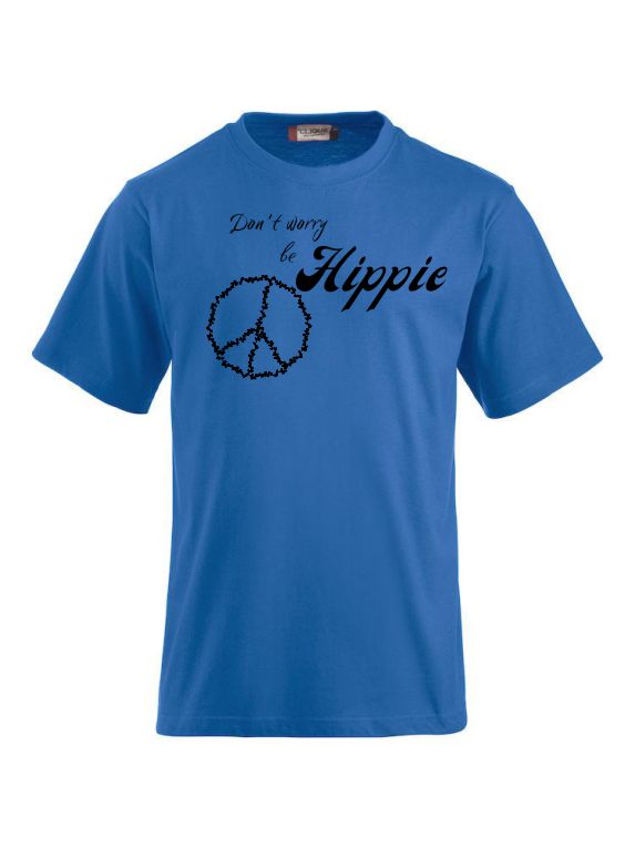 Funshirts bedrucken mit Spruch don`t worry be Hippie