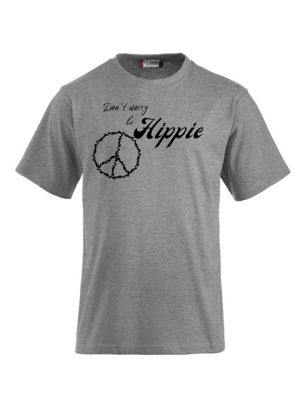 Funshirts bedrucken mit Spruch don`t worry be Hippie