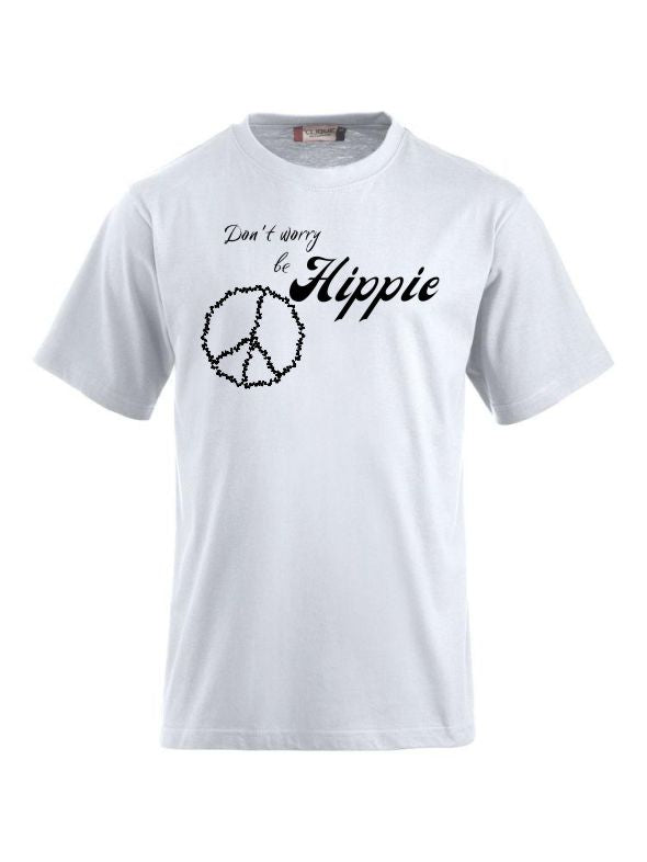 Funshirts bedrucken mit Spruch don`t worry be Hippie