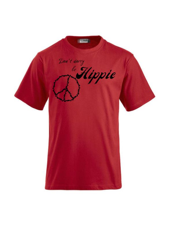 Funshirts bedrucken mit Spruch don`t worry be Hippie