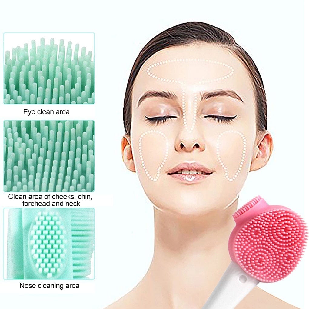 Double Side Silicone Facial Cleanser Brush Soft Hair Face Massage Washing Brush Blackhead Remover Portable Skin Care Tool - WERBE-WELT.SHOP