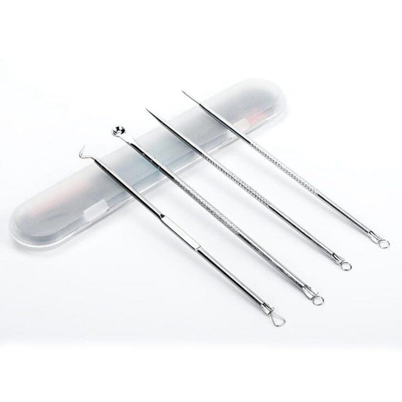 4 Pcs Stainless Steel Acne Removal Needles Pimple Blackhead Remover Tools Spoon Face Skin Care Tools Needles Facial Pore Cleaner - WERBE-WELT.SHOP