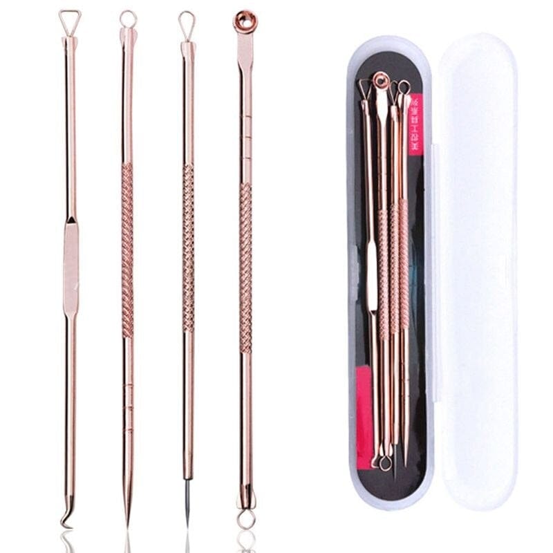 4 Pcs Stainless Steel Acne Removal Needles Pimple Blackhead Remover Tools Spoon Face Skin Care Tools Needles Facial Pore Cleaner - WERBE-WELT.SHOP