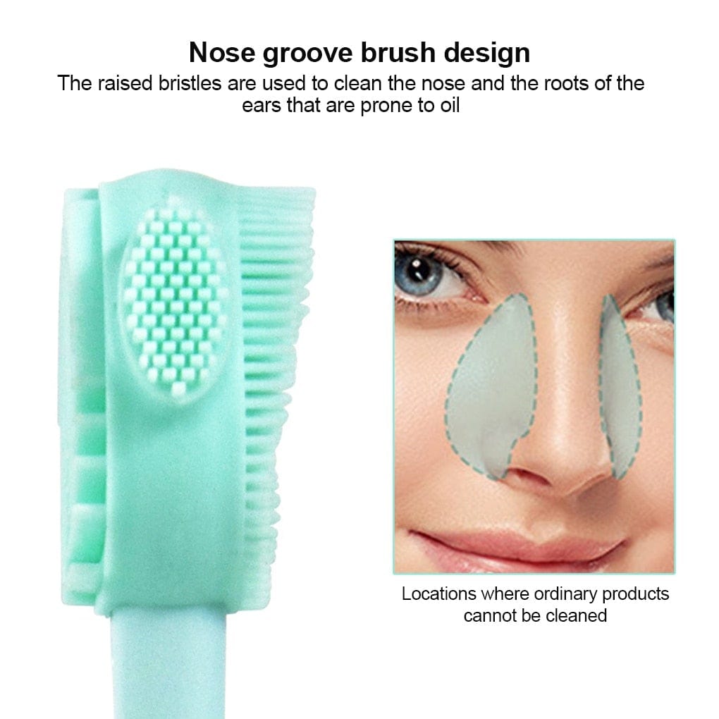 Double Side Silicone Facial Cleanser Brush Soft Hair Face Massage Washing Brush Blackhead Remover Portable Skin Care Tool - WERBE-WELT.SHOP