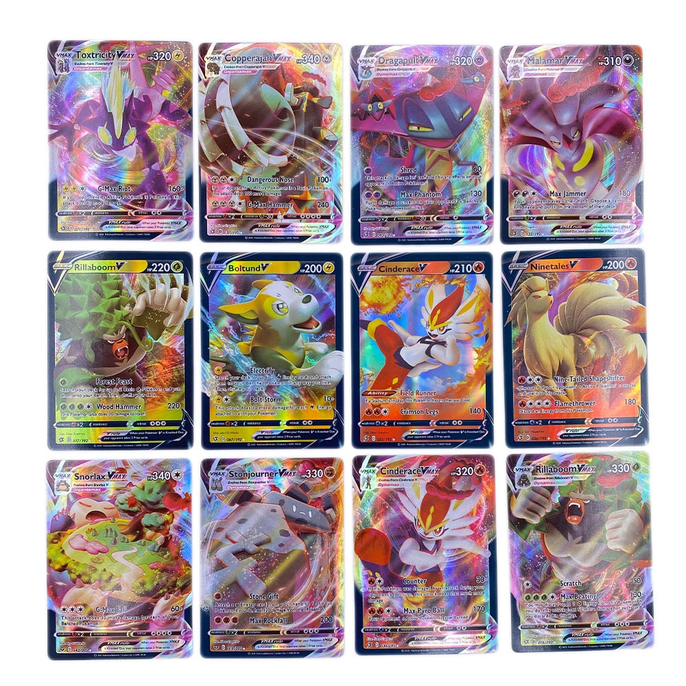 60-300 Stück TOMY POKEMON TAG TEAM GX VMAX V MAX für Shining Game Battle Carte Card Kinderspielzeug