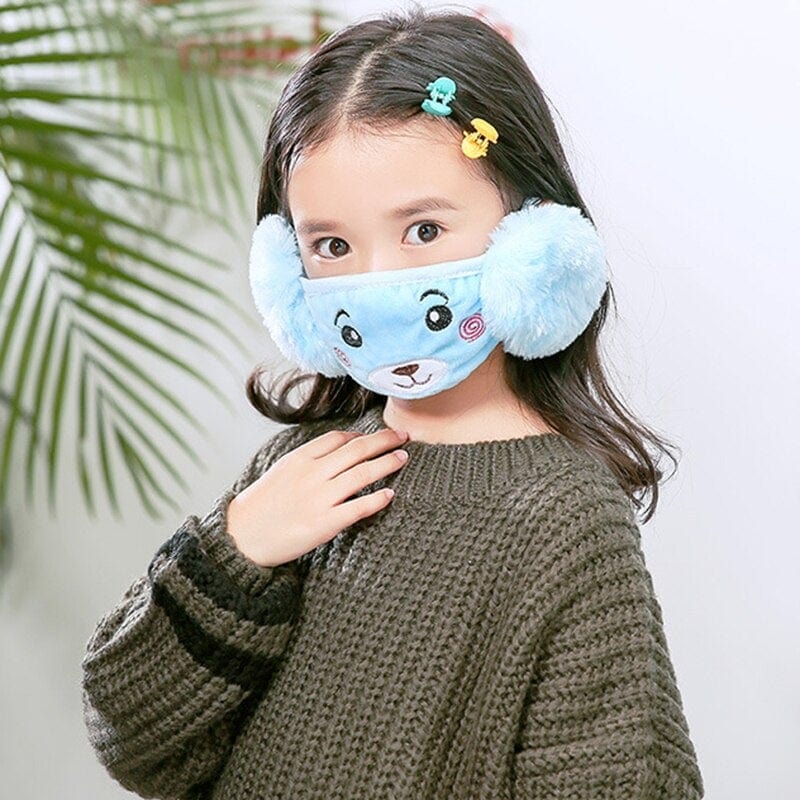 Winter Gesichtsmaske für Kinder mit Ohrenwärmer - WERBE-WELT.SHOP