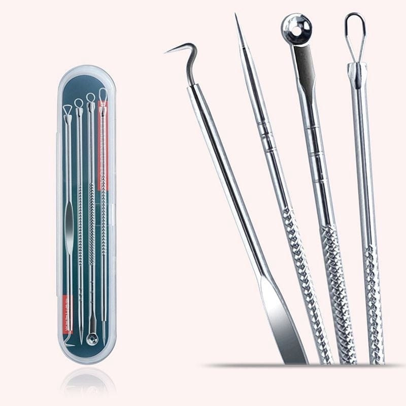 4 Pcs Stainless Steel Acne Removal Needles Pimple Blackhead Remover Tools Spoon Face Skin Care Tools Needles Facial Pore Cleaner - WERBE-WELT.SHOP