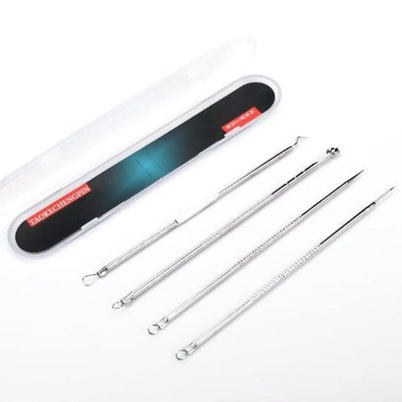 4 Pcs Stainless Steel Acne Removal Needles Pimple Blackhead Remover Tools Spoon Face Skin Care Tools Needles Facial Pore Cleaner - WERBE-WELT.SHOP