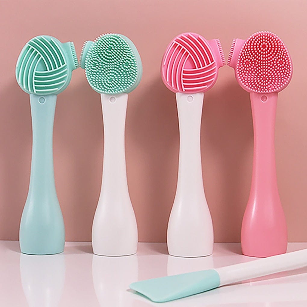 Double Side Silicone Facial Cleanser Brush Soft Hair Face Massage Washing Brush Blackhead Remover Portable Skin Care Tool - WERBE-WELT.SHOP