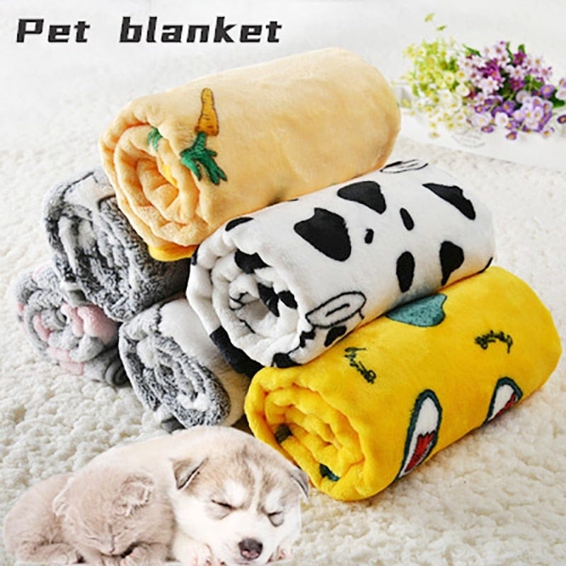 Soft flannel pet dog blanket cartoon print cat and dog bed sheet warm and comfortable pet blanket universal warm pet supplies - WERBE-WELT.SHOP