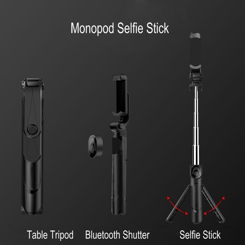 3 In 1 Selfie Stick Phone Tripod Extendable Monopod with Bluetooth-compatible Remote for Smartphone Selfie Stick - WERBE-WELT.SHOP