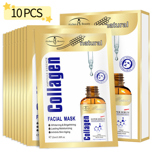 Feuchtigkeitsspendendes Hyaluronsäure-Kollagen-Gesichtsmaskenblatt Hydratation Hautpflege Anti-Aging-Blattmasken Erhellen Feste Maske für das Gesicht