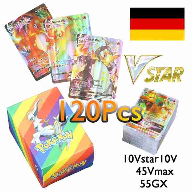 Neue deutsche Version Pokemon Karte  V GX VMAX 120 Stück Spiel Kampf Kinder Geschenk