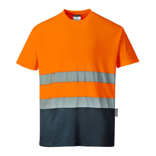 Zweifarbiges Baumwoll-Comfort-T-Shirt