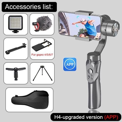 Orsda New F6 3-axis Gimbal Stabilizer Gopro Camera Stabilizer Shandheld Selfie Stick Tripod for Smartphone Connection Bluetooth - WERBE-WELT.SHOP