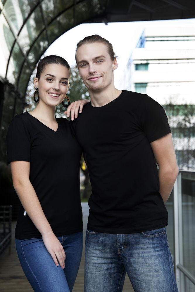 Stretch Damen T-Shirt schwarz- online gestalten & bedrucken lassen - WERBE-WELT.SHOP
