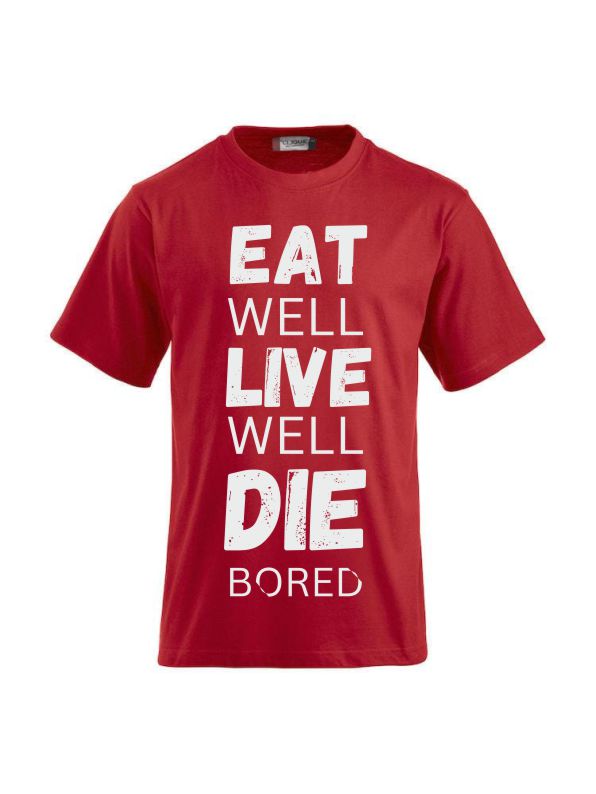 T-Shirts bedrucken mit Spruch Eat well Live well