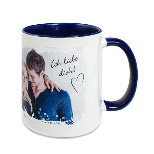 Keramiktasse Zwei Farbig inkl Foto-Text-Motiv - WERBE-WELT.SHOP