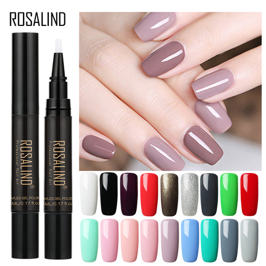 ROSALIND 5ml Nail Polish Pen Need Cured by UV LED Lamp Soak-Off White Color for nal art Gel Lacquer