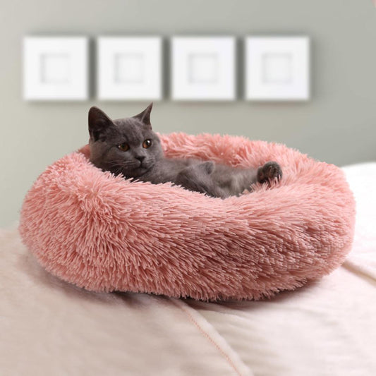 Katze Super Soft Long Plush Warm Mat Cute Lightweight Kennel Pet Sleeping Basket Bed Round Fluffy Comfortable Touch Pet Products - WERBE-WELT.SHOP