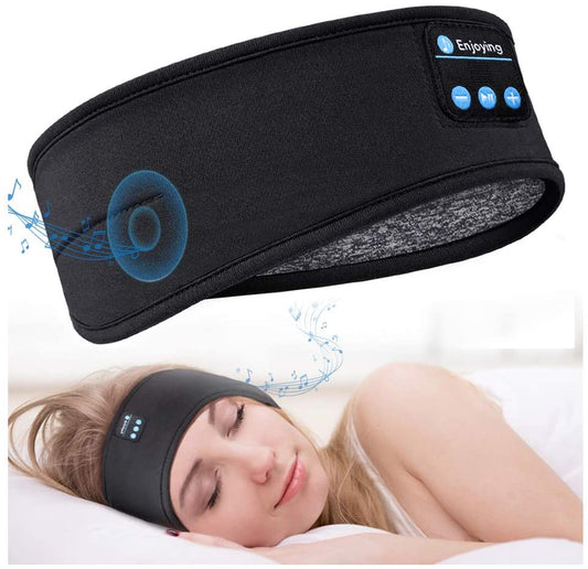 Bluetooth Schlafkopfhörer Sport Stirnband Dünne Weiche Elastische Bequeme Drahtlose Musik Kopfhörer Augenmaske für Seitenschläfer - WERBE-WELT.SHOP