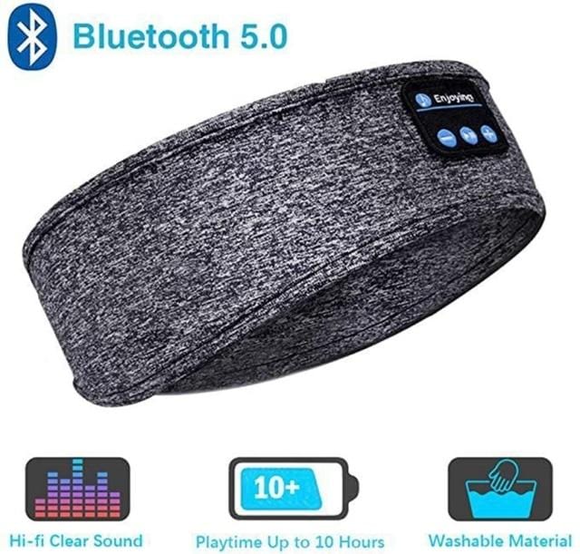 Bluetooth Schlafkopfhörer Sport Stirnband Dünne Weiche Elastische Bequeme Drahtlose Musik Kopfhörer Augenmaske für Seitenschläfer - WERBE-WELT.SHOP