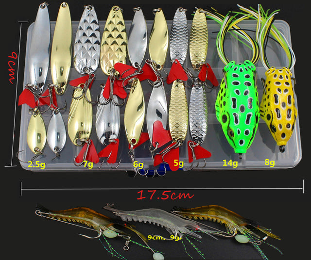 Kit Fishing Lures Set Hard Artificial Wobblers Metal Jig Spoons Soft Lure Fishing Silicone Bait Fishing Tackle Accessories Pesca