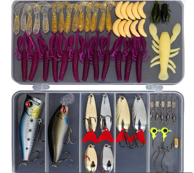 Kit Fishing Lures Set Hard Artificial Wobblers Metal Jig Spoons Soft Lure Fishing Silicone Bait Fishing Tackle Accessories Pesca