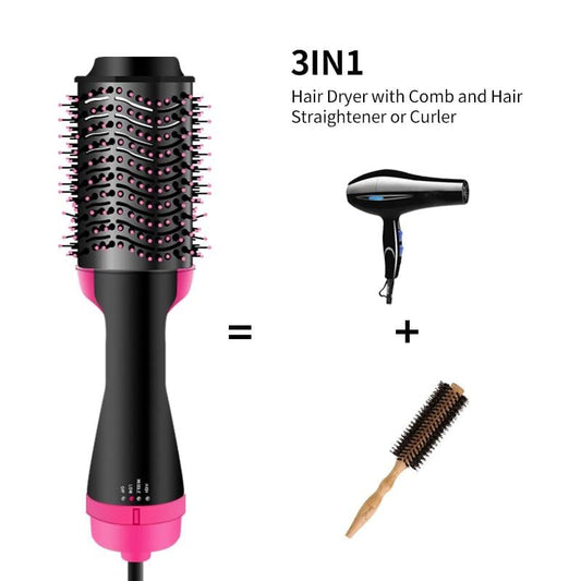 One Step Hair Dryer Electric Hot Air Brush Multifunctional Negative Dryer brush Negative Ion Generator Hair Straightener Curler - WERBE-WELT.SHOP