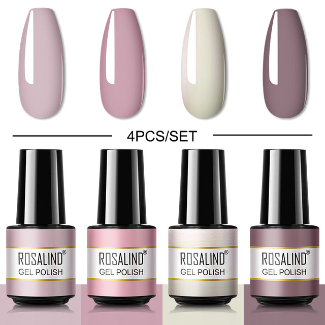 ROSALIND 7ML Gel Nail Polish Set 4/6PCS Vernis Semi Permanent Nail Polish Kit Summer Series Hybrid Varnishes All For Manicure