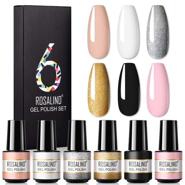 ROSALIND 7ML Gel Nail Polish Set 4/6PCS Vernis Semi Permanent Nail Polish Kit Summer Series Hybrid Varnishes All For Manicure