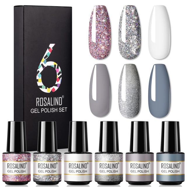 ROSALIND 7ML Gel Nail Polish Set 4/6PCS Vernis Semi Permanent Nail Polish Kit Summer Series Hybrid Varnishes All For Manicure