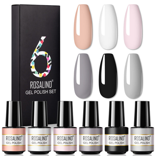 ROSALIND 7ML Gel Nail Polish Set 4/6PCS Vernis Semi Permanent Nail Polish Kit Summer Series Hybrid Varnishes All For Manicure