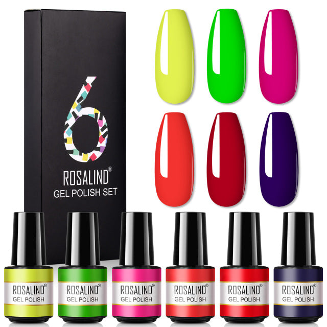 ROSALIND 7ML Gel Nail Polish Set 4/6PCS Vernis Semi Permanent Nail Polish Kit Summer Series Hybrid Varnishes All For Manicure