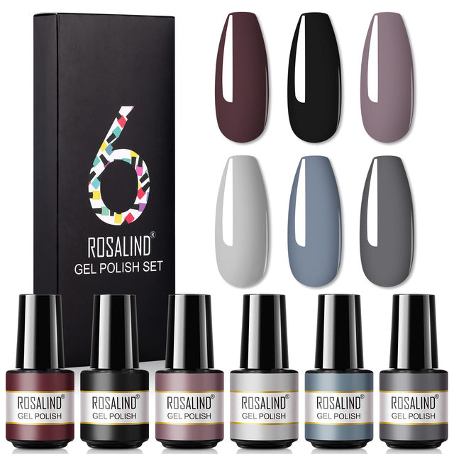 ROSALIND 7ML Gel Nail Polish Set 4/6PCS Vernis Semi Permanent Nail Polish Kit Summer Series Hybrid Varnishes All For Manicure