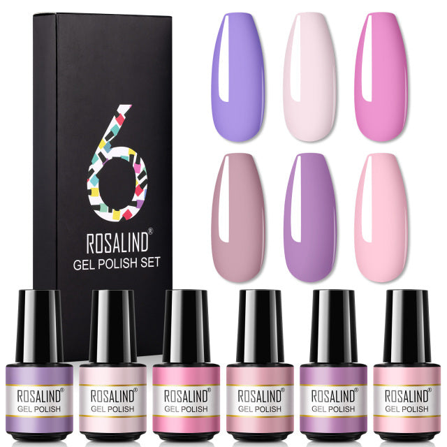 ROSALIND 7ML Gel Nail Polish Set 4/6PCS Vernis Semi Permanent Nail Polish Kit Summer Series Hybrid Varnishes All For Manicure