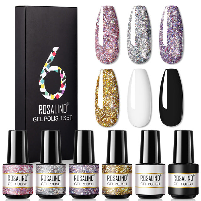 ROSALIND 7ML Gel Nail Polish Set 4/6PCS Vernis Semi Permanent Nail Polish Kit Summer Series Hybrid Varnishes All For Manicure