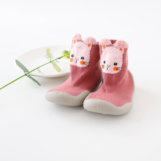 Kinder Socken mit Gummi Sohle - Babyschuhe zum Laufen lernen