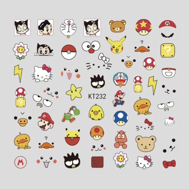 Nägel Aufkleber Pokémon Pikachu - niedliche Anime Figuren - WERBE-WELT.SHOP