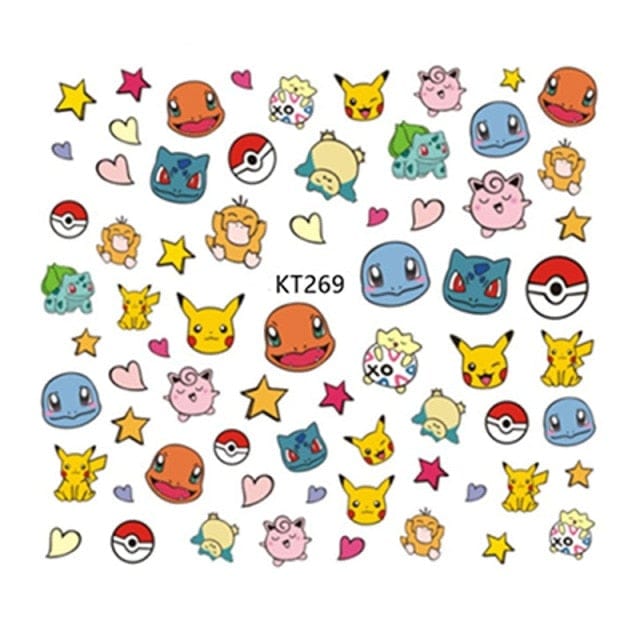 Nägel Aufkleber Pokémon Pikachu - niedliche Anime Figuren - WERBE-WELT.SHOP