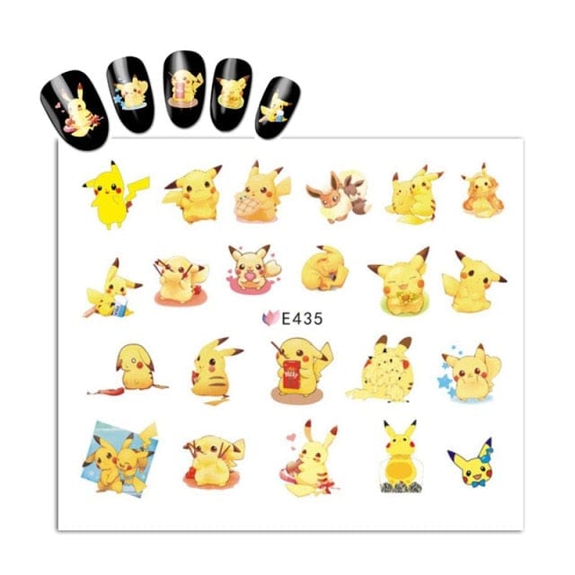 Nägel Aufkleber Pokémon Pikachu - niedliche Anime Figuren - WERBE-WELT.SHOP