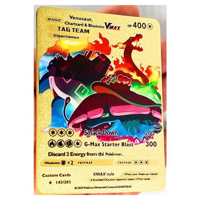 Pokemon 27 Styles New Mewtwo GX MEGA Gold Metal Card Super Game Collection Anime Cards Toys for Children Christmas Gift