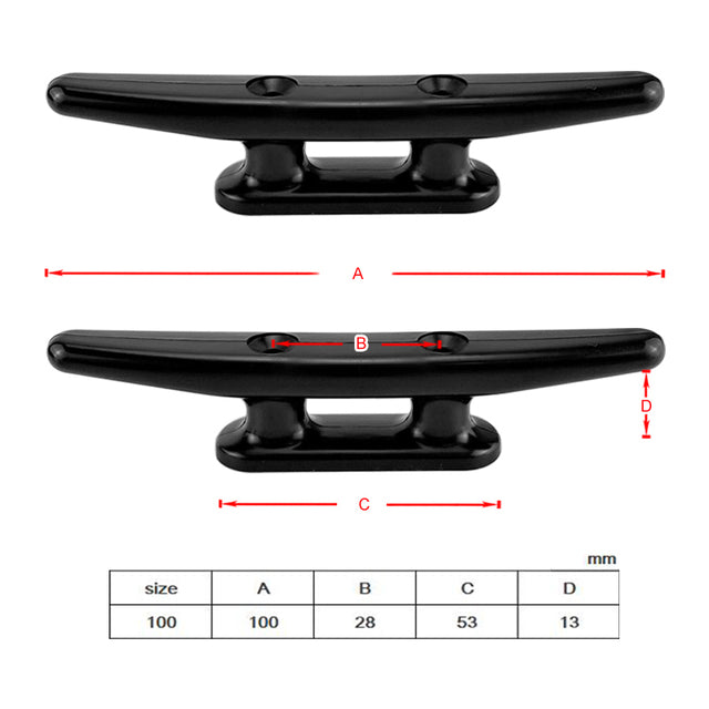 Nylon Low Flat Cleat Open Base